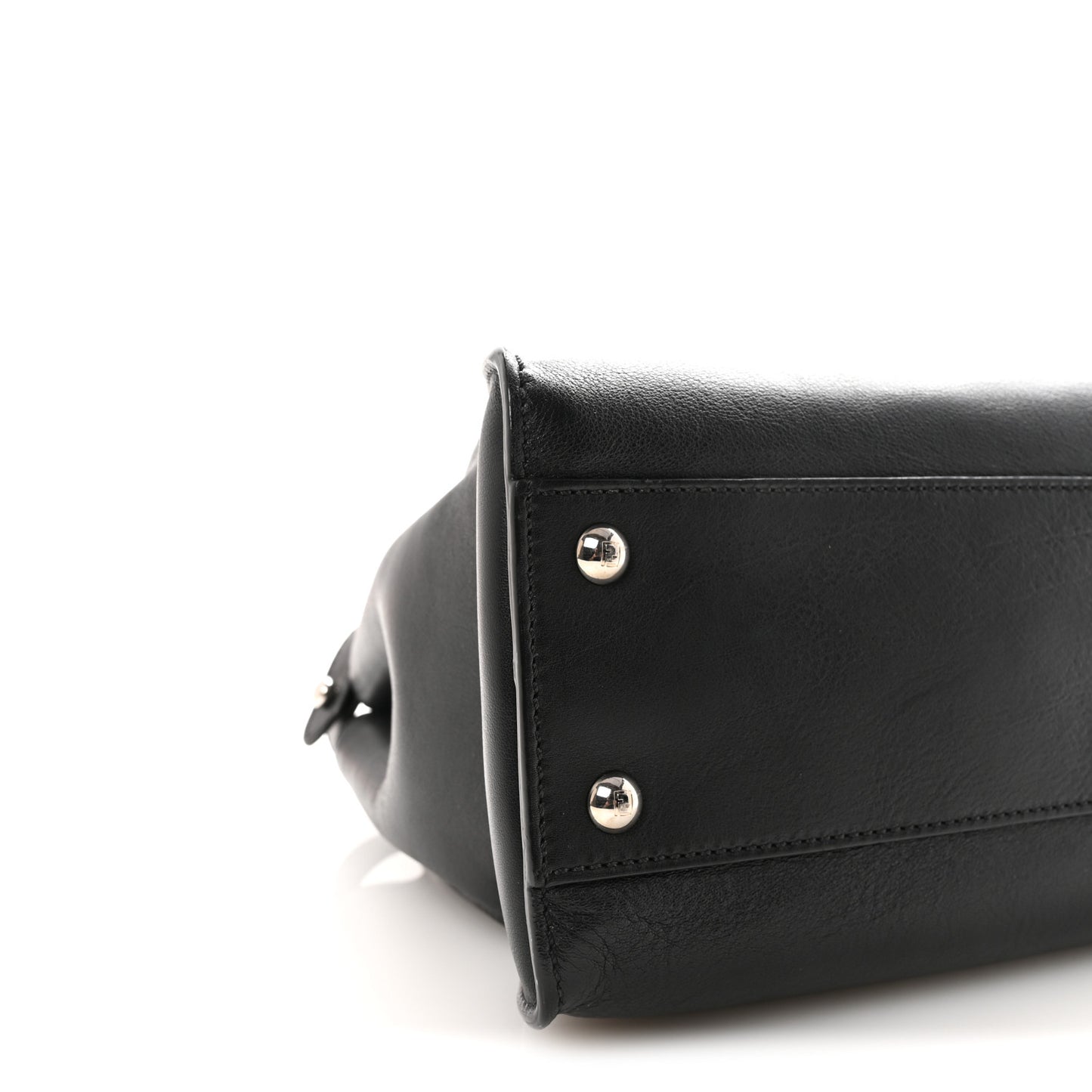 Vitello Dolce Shiny Nappa Plexglass Granite Medium Peekaboo Iconic Satchel Black
