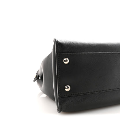 Fendi Vitello Dolce Shiny Nappa Plexglass Granite Medium Peekaboo Iconic Satchel Black 9 of 10