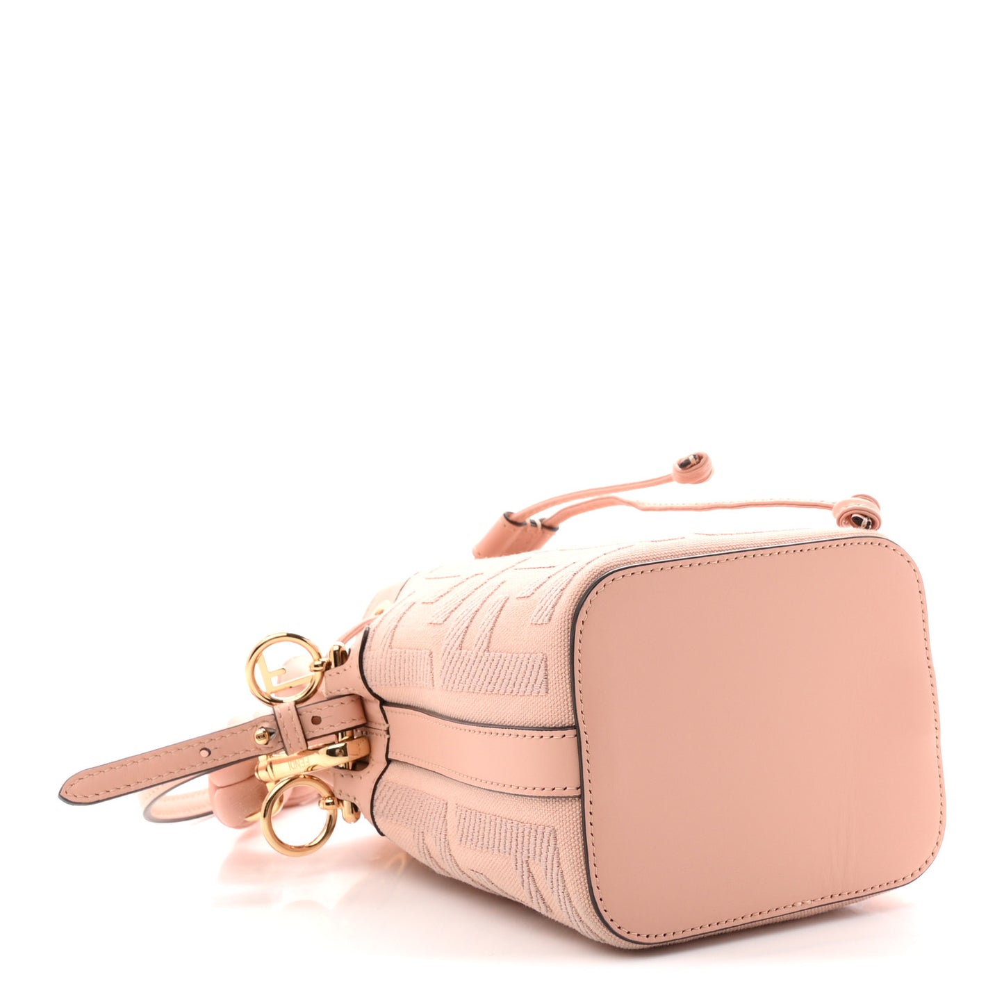Canvas Nappa F is Fendi FF Embroidered Mini Mon Tresor Bucket Bag Baby Pink