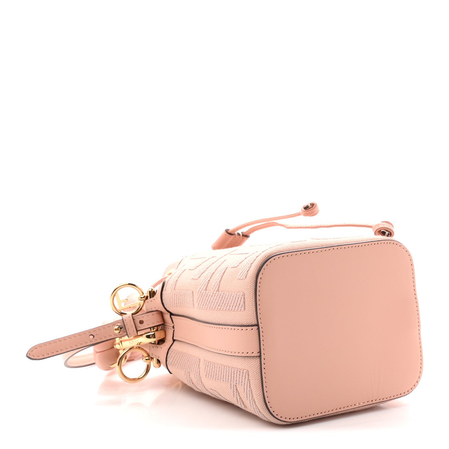 Fendi Canvas Nappa F is Fendi FF Embroidered Mini Mon Tresor Bucket Bag Baby Pink 4 of 10
