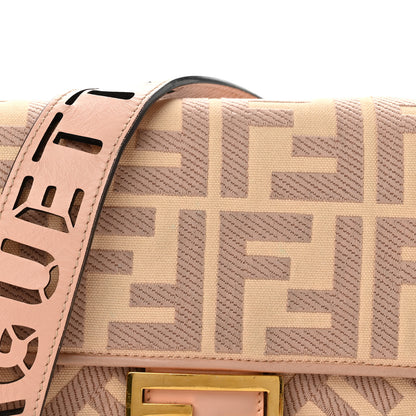 Fendi Canvas Vitello King Extra Strap FF Embroidered Baguette Baby Pink 8 of 13