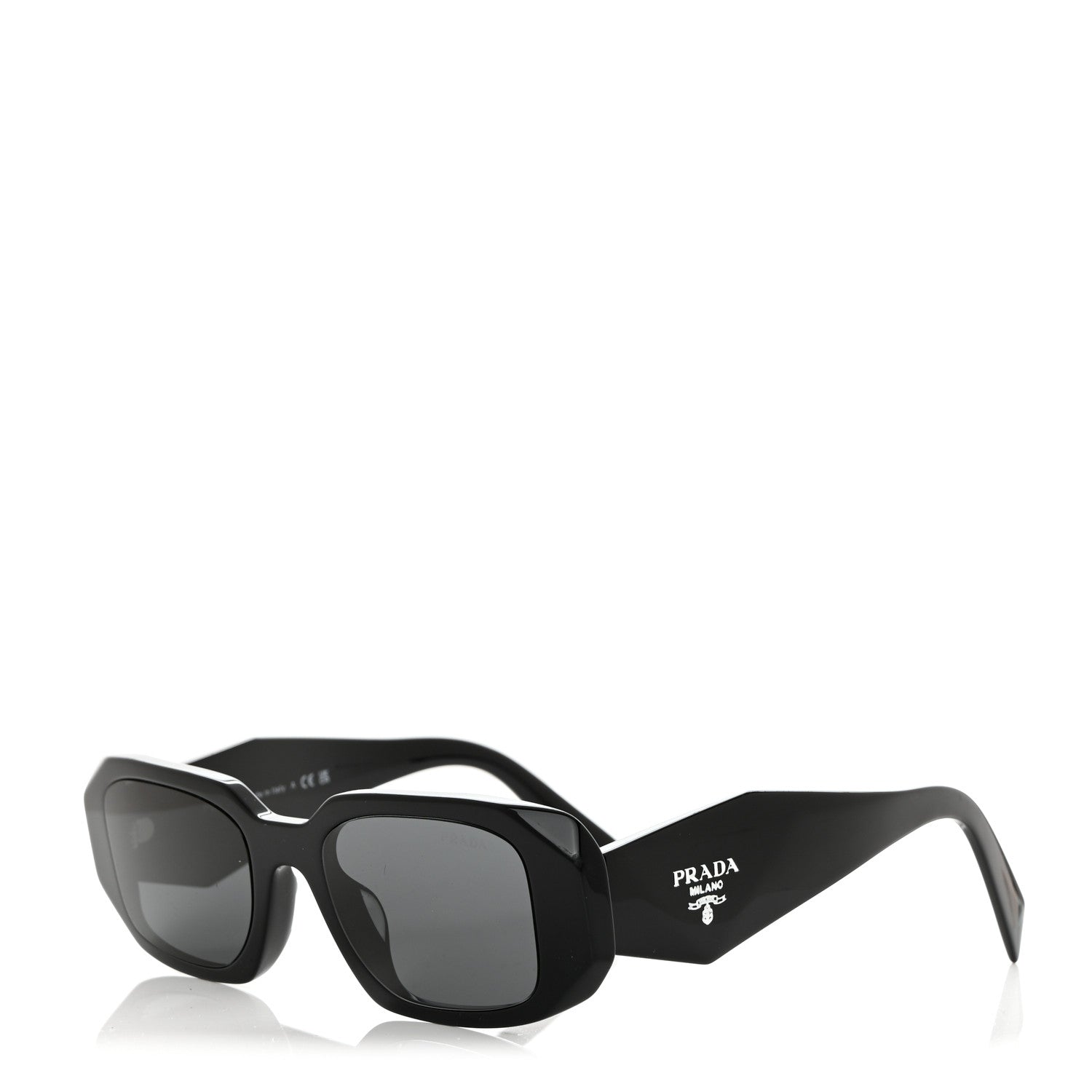 Prada Acetate Symbole Sunglasses SPR 17W Black 1 of 8