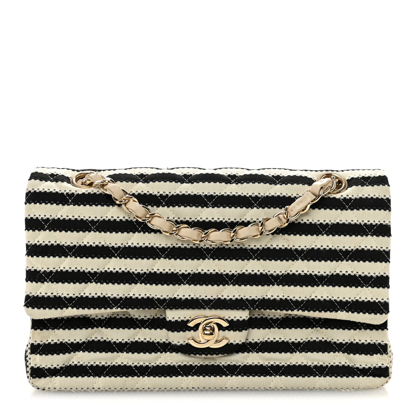 Jersey Quilted Medium Coco Sailor Flap Black White