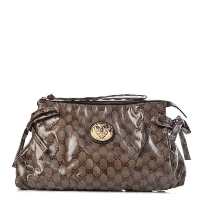 Gucci Crystal Monogram Large Hysteria Clutch Brown 1 of 9