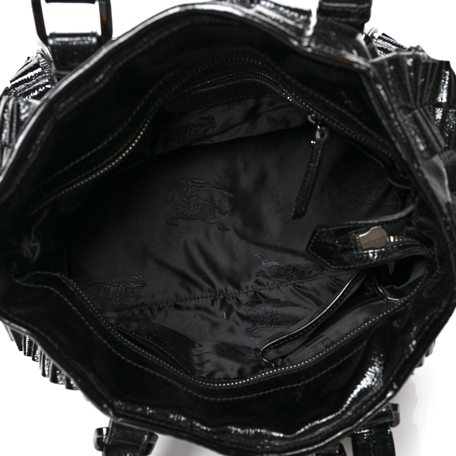Burberry Patent Ruffled Medium Lowry Black 5 of 11
