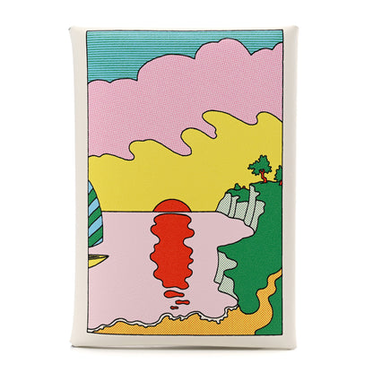 Hermes Swift Le Lever Printed Calvi Duo Card Case White Multicolor 1 of 8