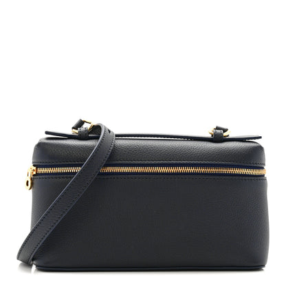 Loro Piana Grained Calfskin L19 Extra Pocket Pouch Navy Blue 1 of 9