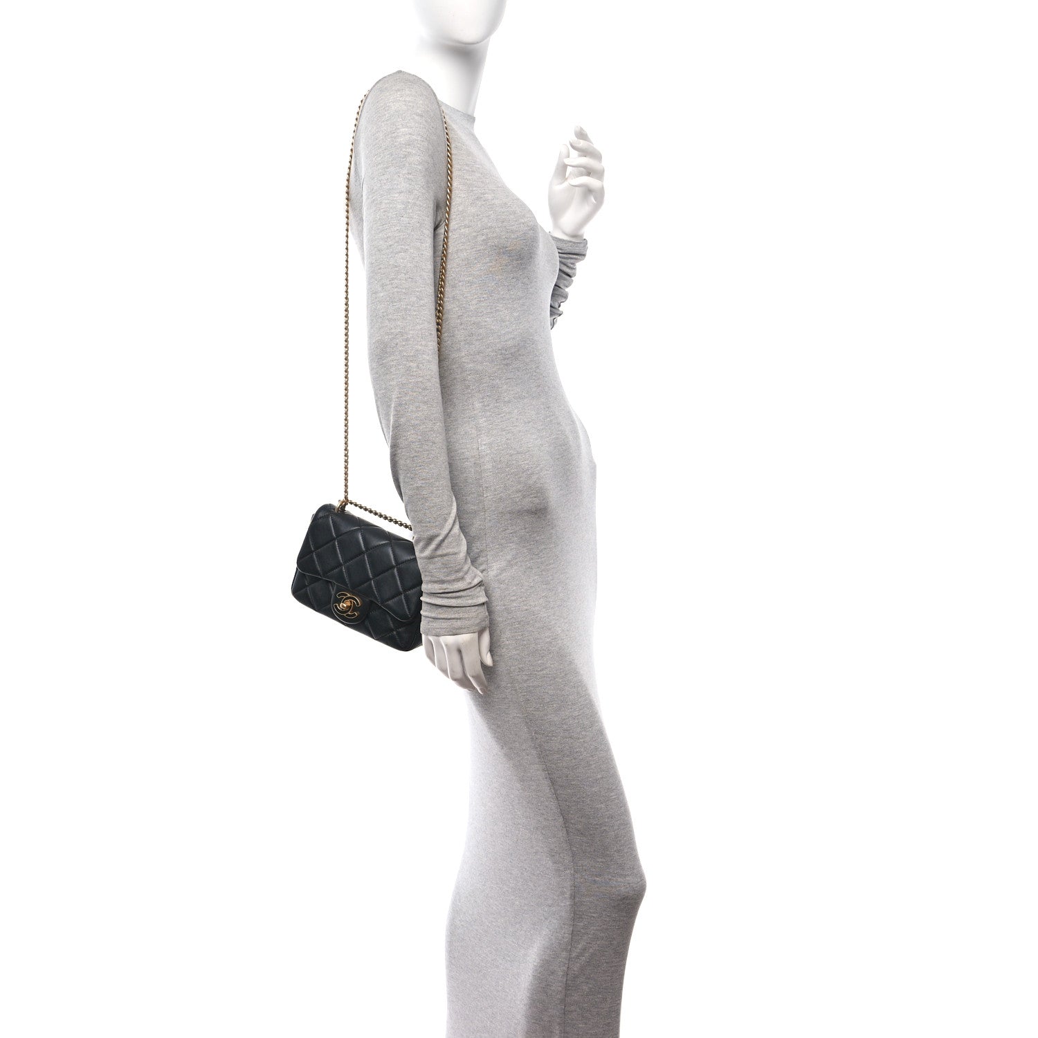 Chanel Lambskin Enamel Quilted Mini Pending CC Square Flap Black 2 of 10