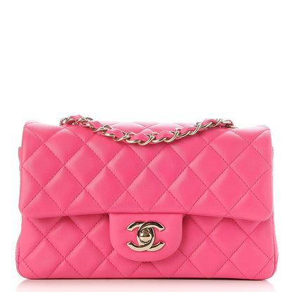 Chanel Lambskin Quilted Mini Rectangular Flap Fuchsia 1 of 8