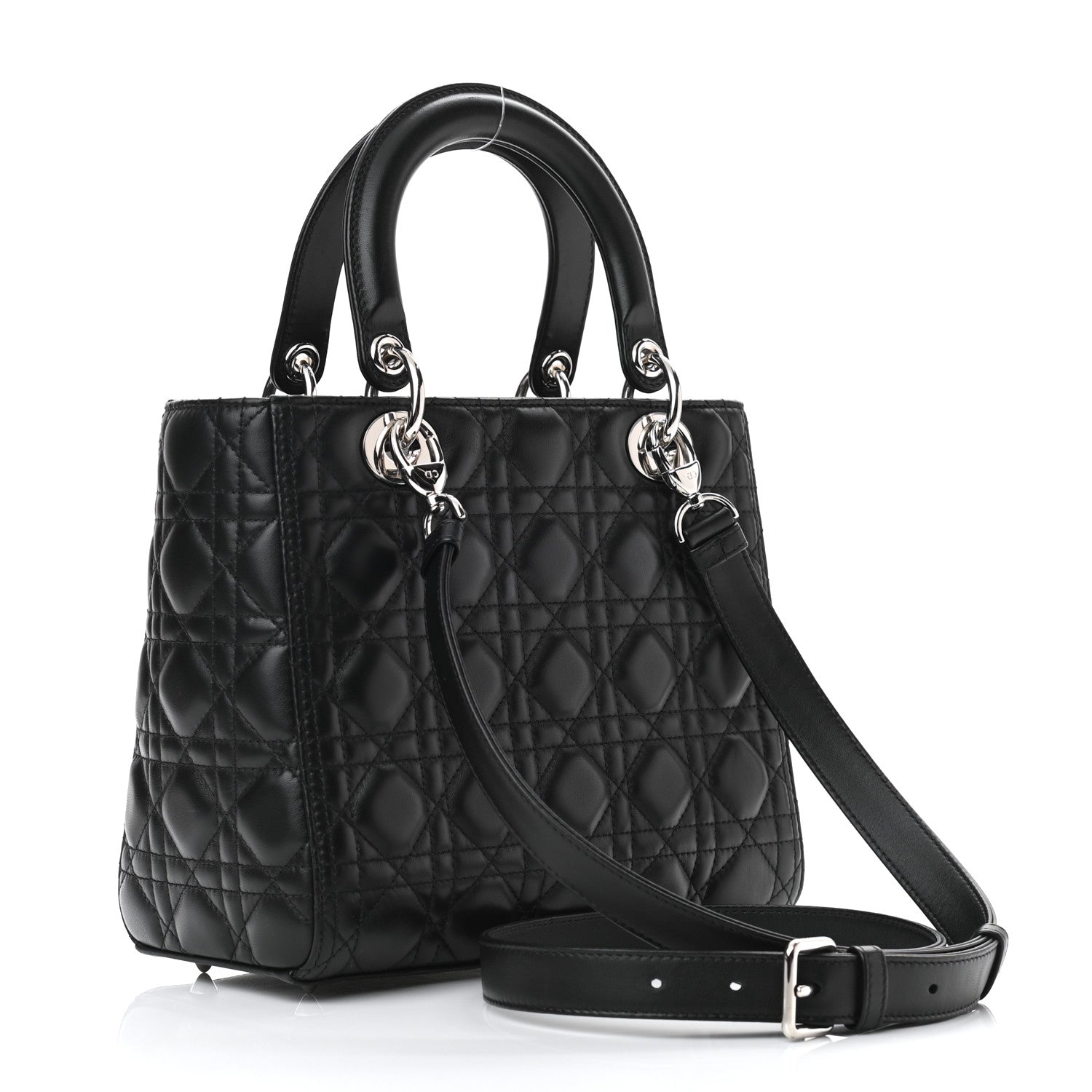 Christian Dior Lambskin Cannage Medium Lady Dior Black 3 of 9