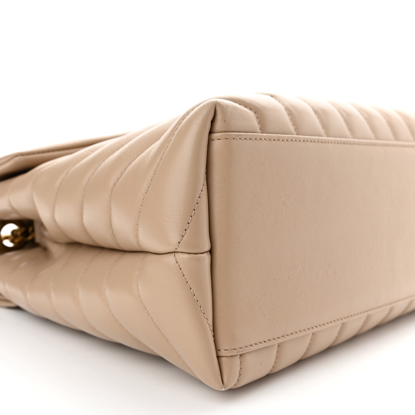 Calfskin Y Quilted Monogram Medium Loulou Chain Satchel Dark Beige