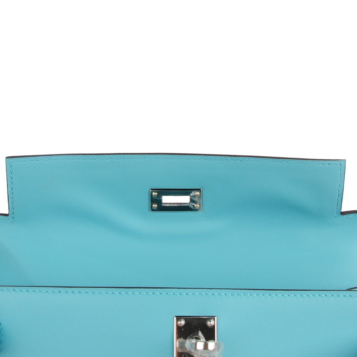 Hermes Swift Kelly Pochette Clutch Bleu Atoll 7 of 15