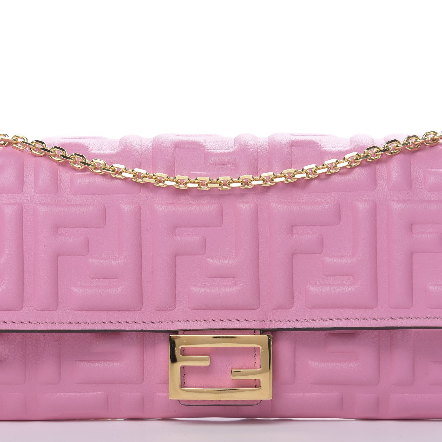 Fendi Nappa Matisse FF Embossed Continental Wallet On Chain Lollypop 9 of 12