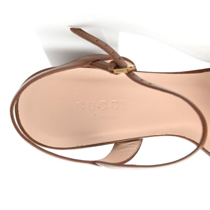 Gucci Lifford Calfskin GG Marmont Ankle Wrap 75mm Sandals 36.5 Cognac 7 of 7