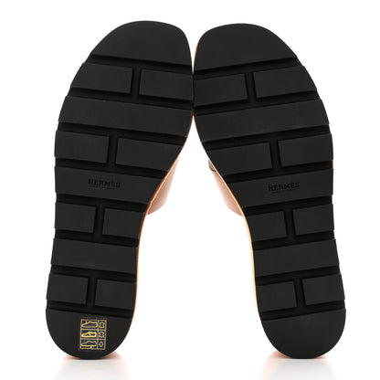 Hermes Calfskin Suede Eze 30 Sandals 38 Naturel 5 of 9