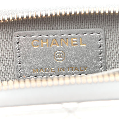 Chanel Metallic Lambskin Quilted Chanel 19 Zip Around Coin Purse Wallet Silver 6 of 8