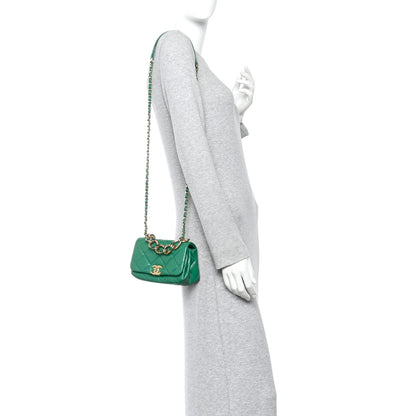 Chanel Lambskin Quilted Mini Color Match Flap Green 2 of 11