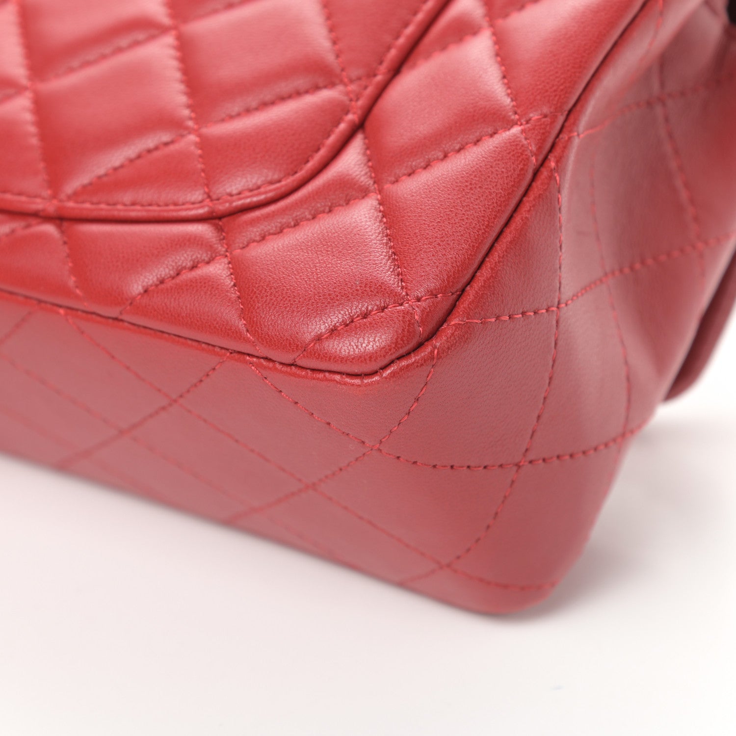 Chanel Lambskin Quilted Mini Rectangular Flap Red 11 of 14