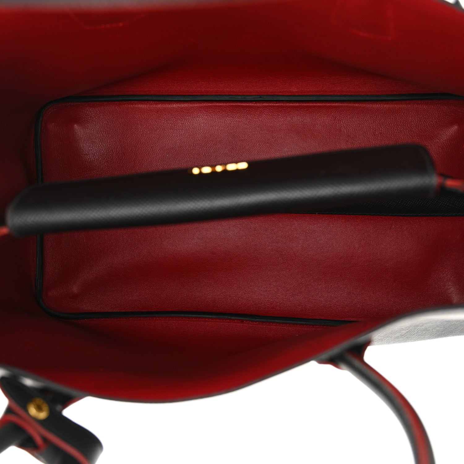 Prada Saffiano Cuir Large Double Bag Black Fuoco 5 of 12