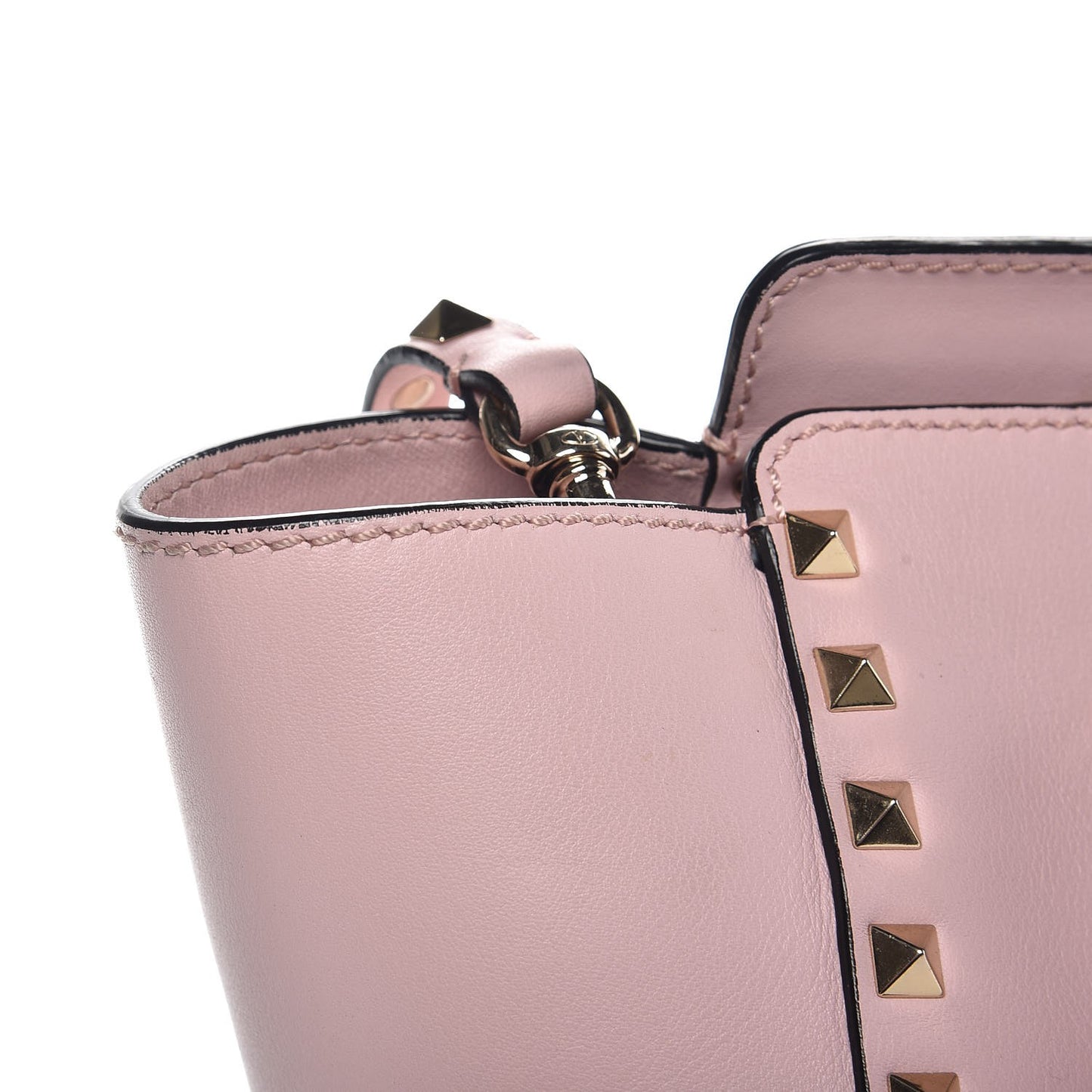 Vitello Small Rockstud Double Handle Tote Water Rose