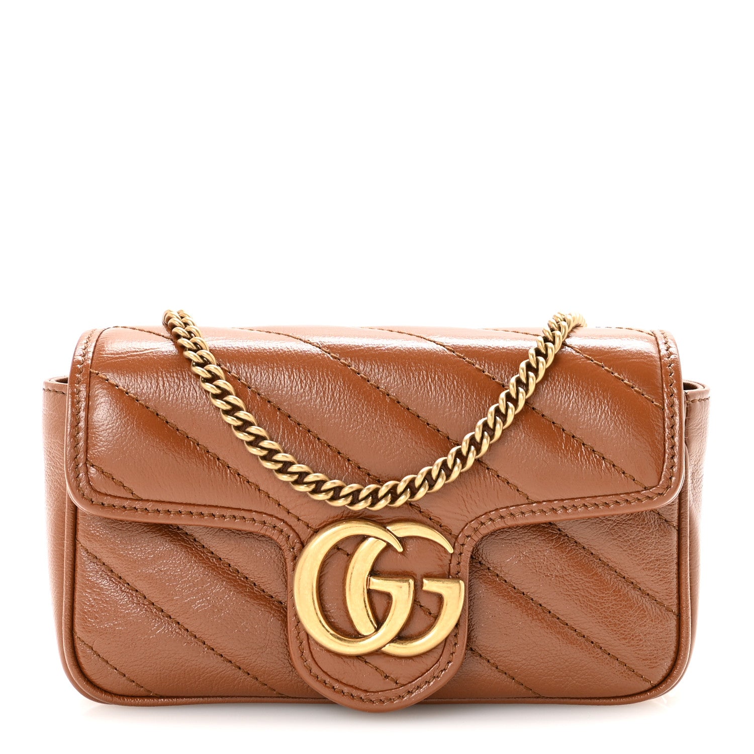 Gucci Azalea Calfskin Matelasse Diagonal Super Mini GG Marmont Shoulder Bag Cuir 1 of 10