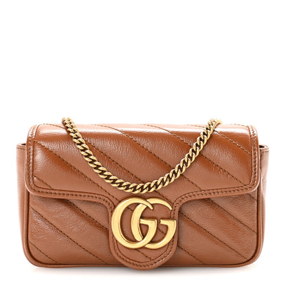 Gucci Azalea Calfskin Matelasse Diagonal Super Mini GG Marmont Shoulder Bag Cuir 1 of 10