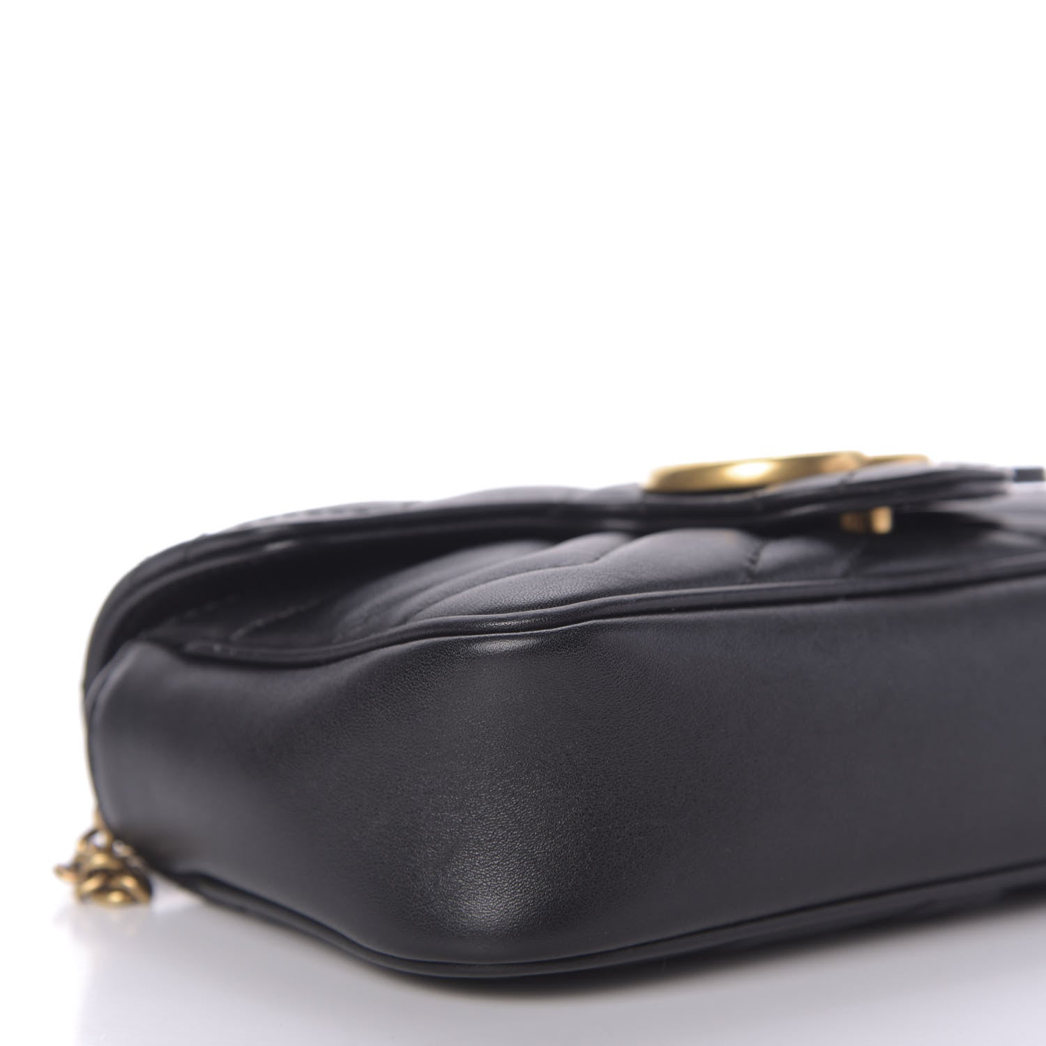 Gucci Calfskin Matelasse Super Mini GG Marmont Shoulder Bag Black 6 of 10