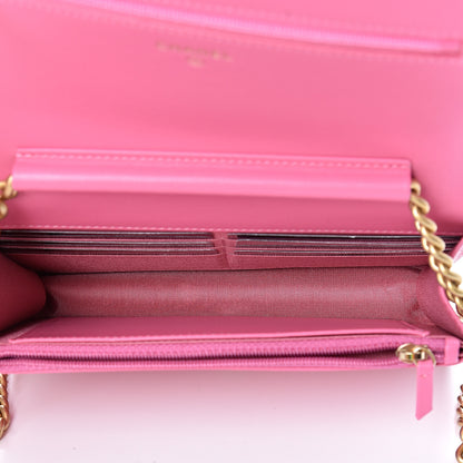 Chanel Caviar Quilted Boy Wallet On Chain WOC Pink 4 of 11