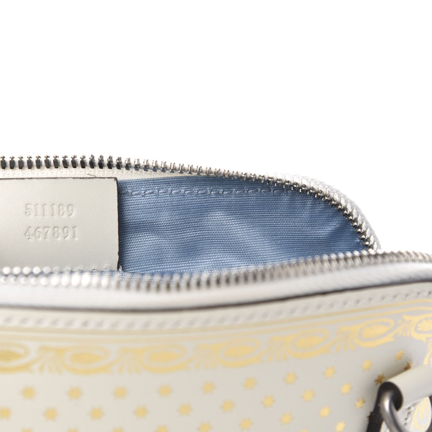 Gucci X SEGA Calfskin GUCCY Stars Mini Dome Shoulder Bag Mystic White Gold 9 of 10