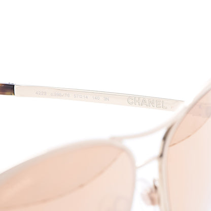 Chanel 18K Pilot Summer Sunglasses 4223 Gold 8 of 8