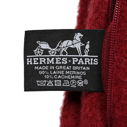 Hermes Wool Cashmere Avalon III Pillow PM Ecru Rouge 2 of 2