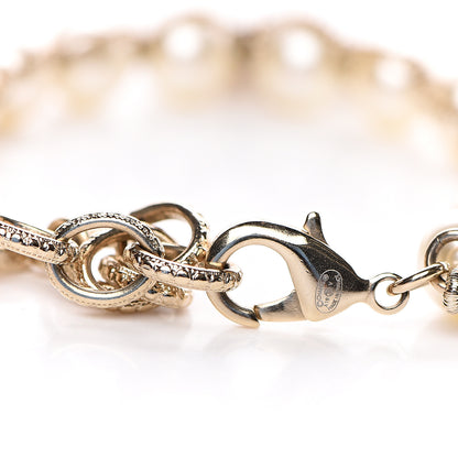 Chanel Crystal Pearl CC Bracelet Gold 3 of 3