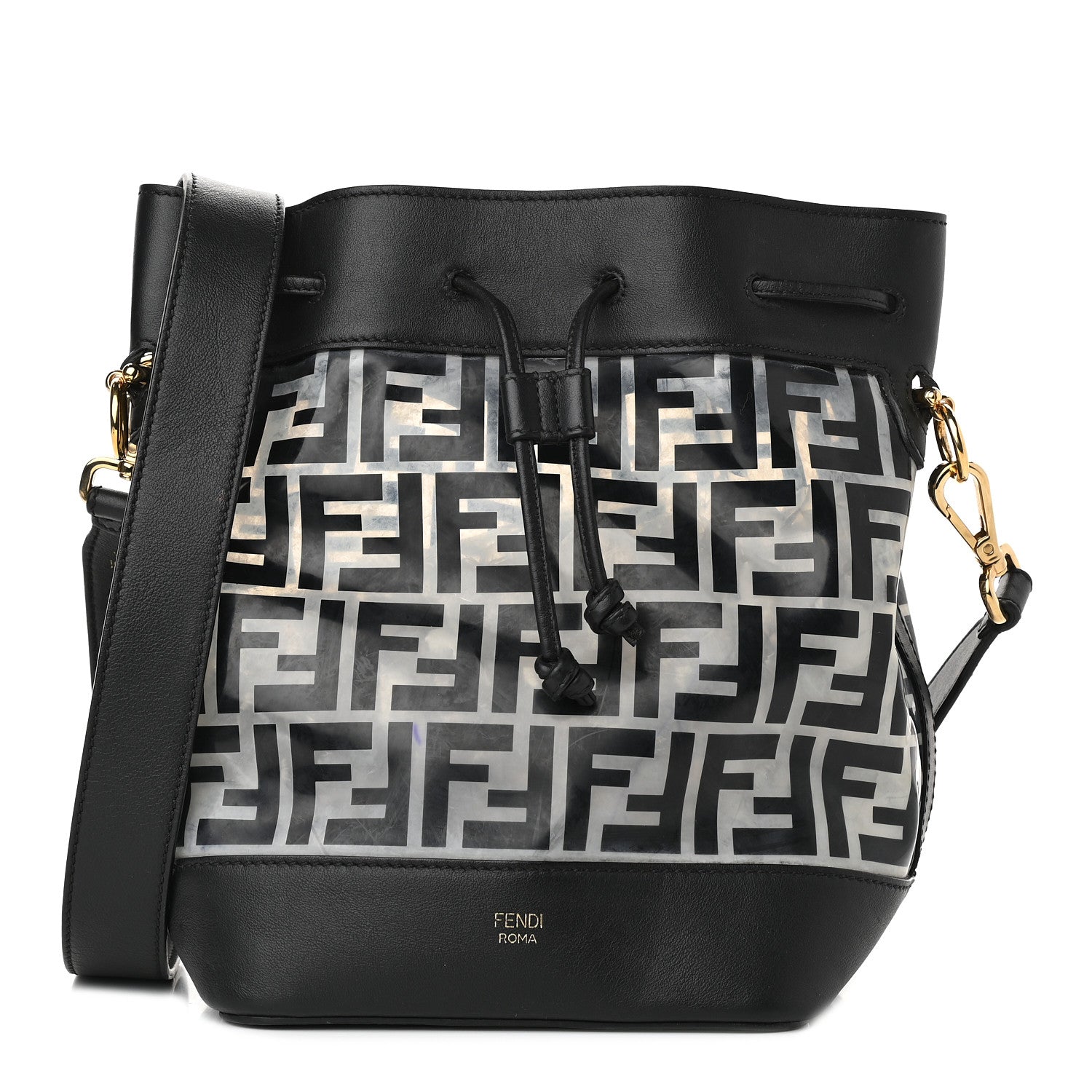 Fendi TPU FF Vitello Grace F is Fendi Grande Mon Tresor Bucket Bag Black 1 of 11