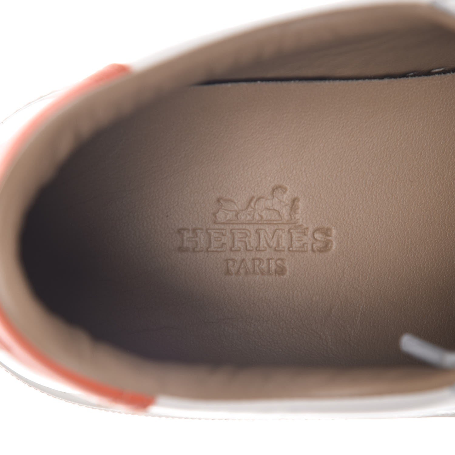 Hermes Calfskin Quicker Sneakers 37 Blanc White Orange 8 of 12