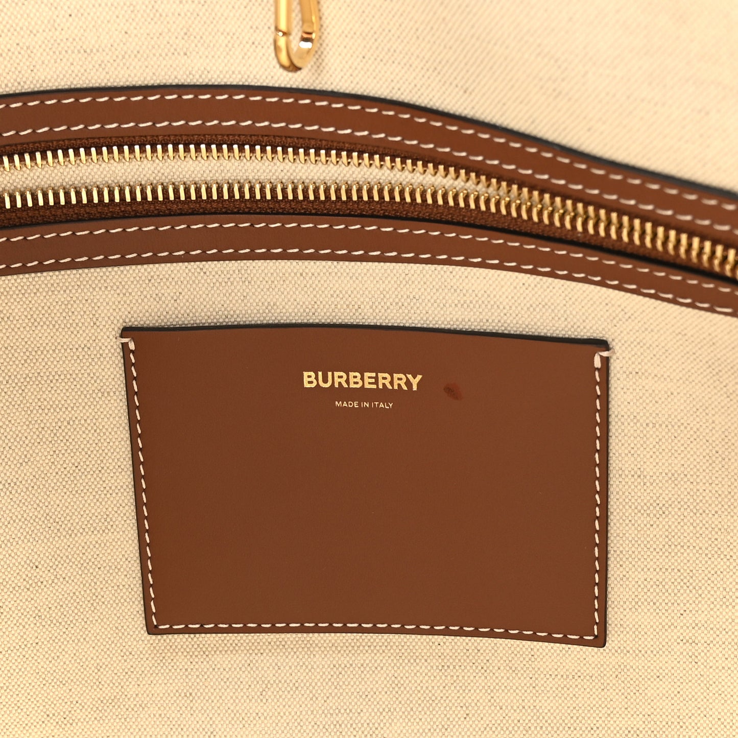 Calfskin Monogram Motif TB Medium Soft Tote Brown