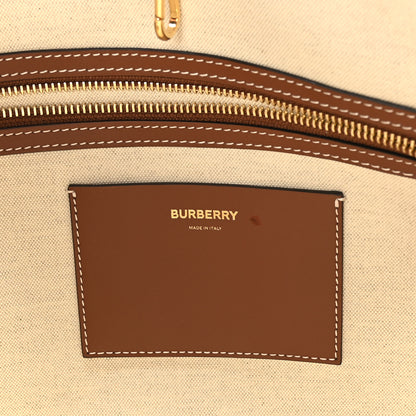 Burberry Calfskin Monogram Motif TB Medium Soft Tote Brown 7 of 9