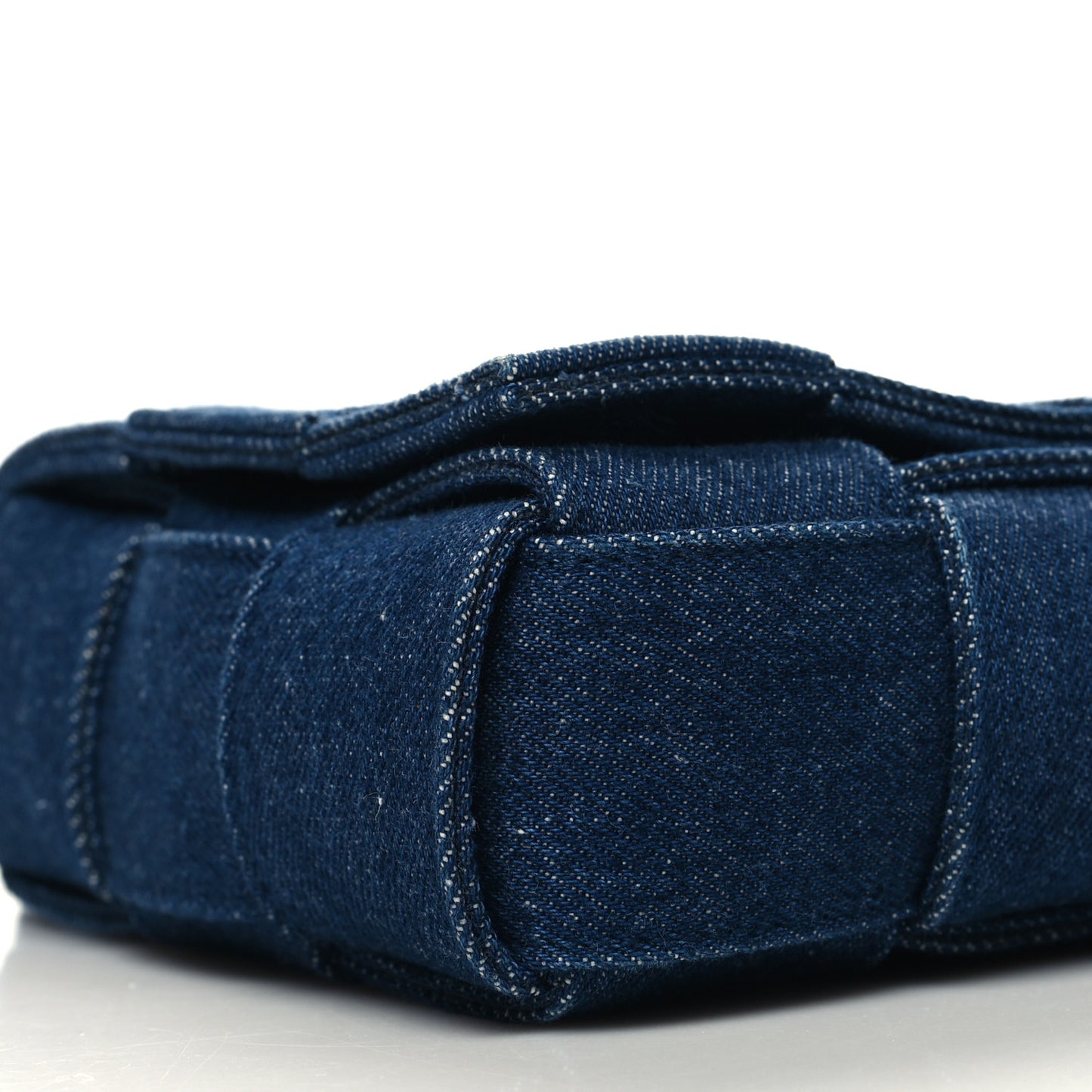 Denim Maxi Intrecciato Cassette Crossbody Bag Indigo