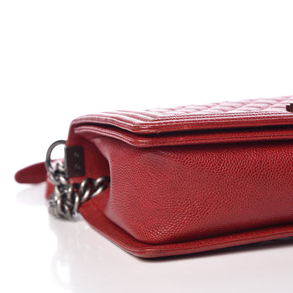 Chanel Caviar Quilted New Medium Boy Flap Red 8 of 12