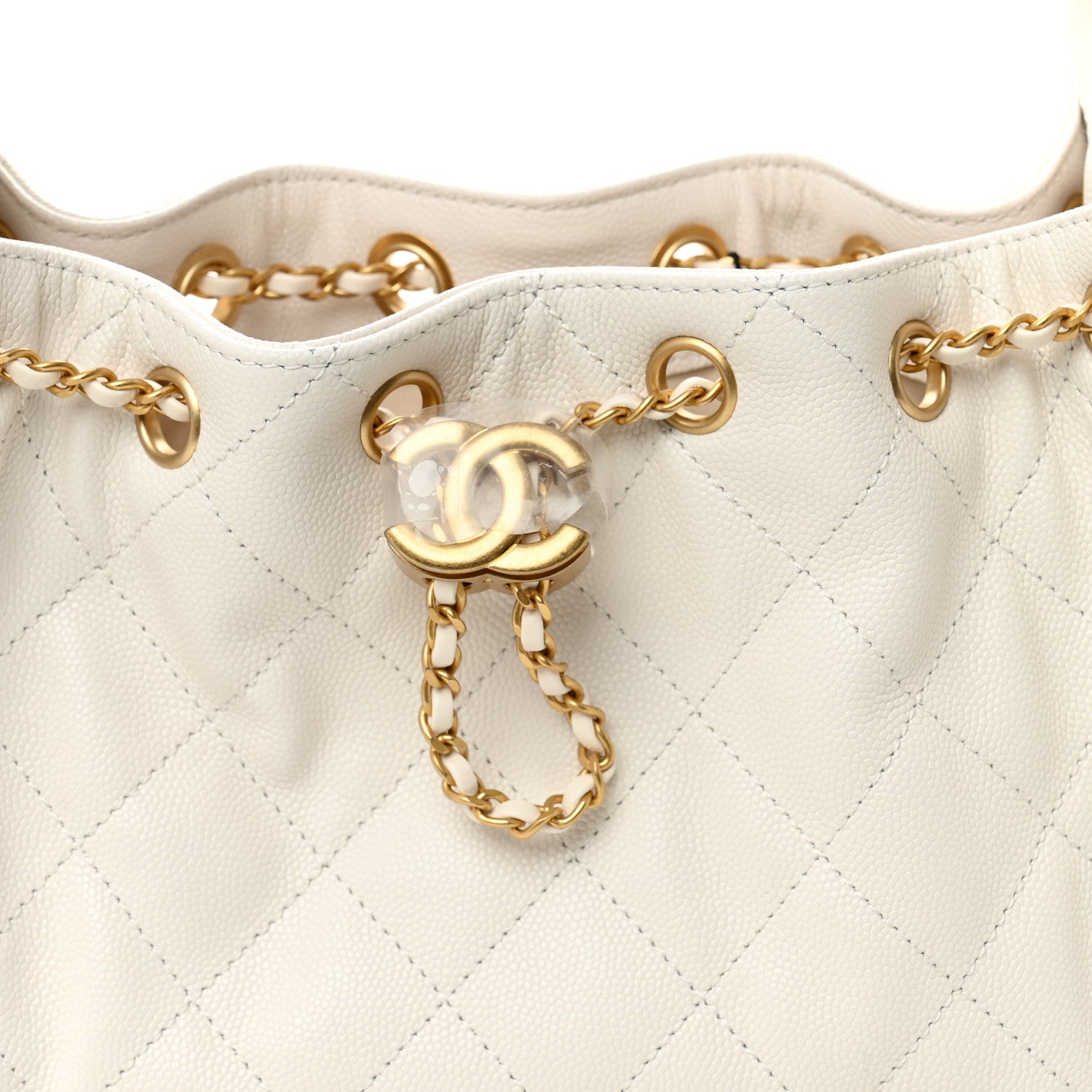 Chanel Caviar Quilted Mini Chanel 25 Handbag White 8 of 11
