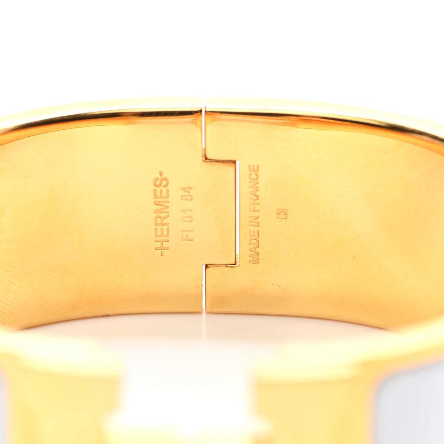 Enamel Wide Clic Clac H Bracelet PM White
