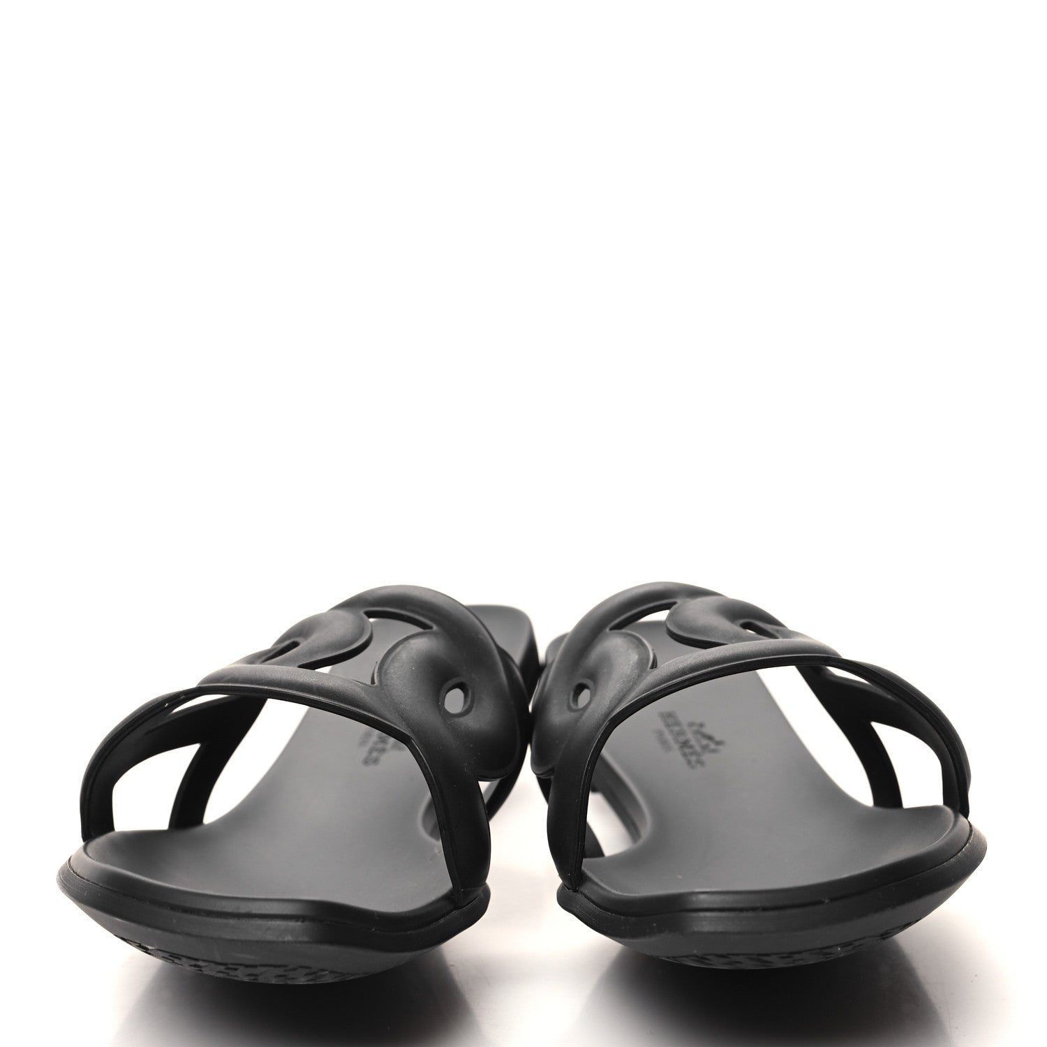 Hermes Rubber Aloha Sandals 41 Black 2 of 8