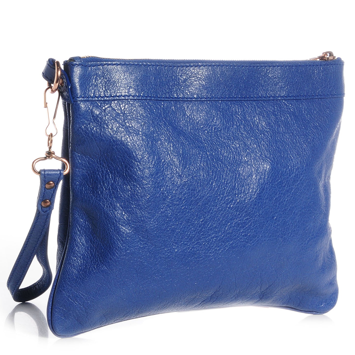 Agneau Giant 12 Rose Gold Hardware Flat Handle Clutch Bleuette