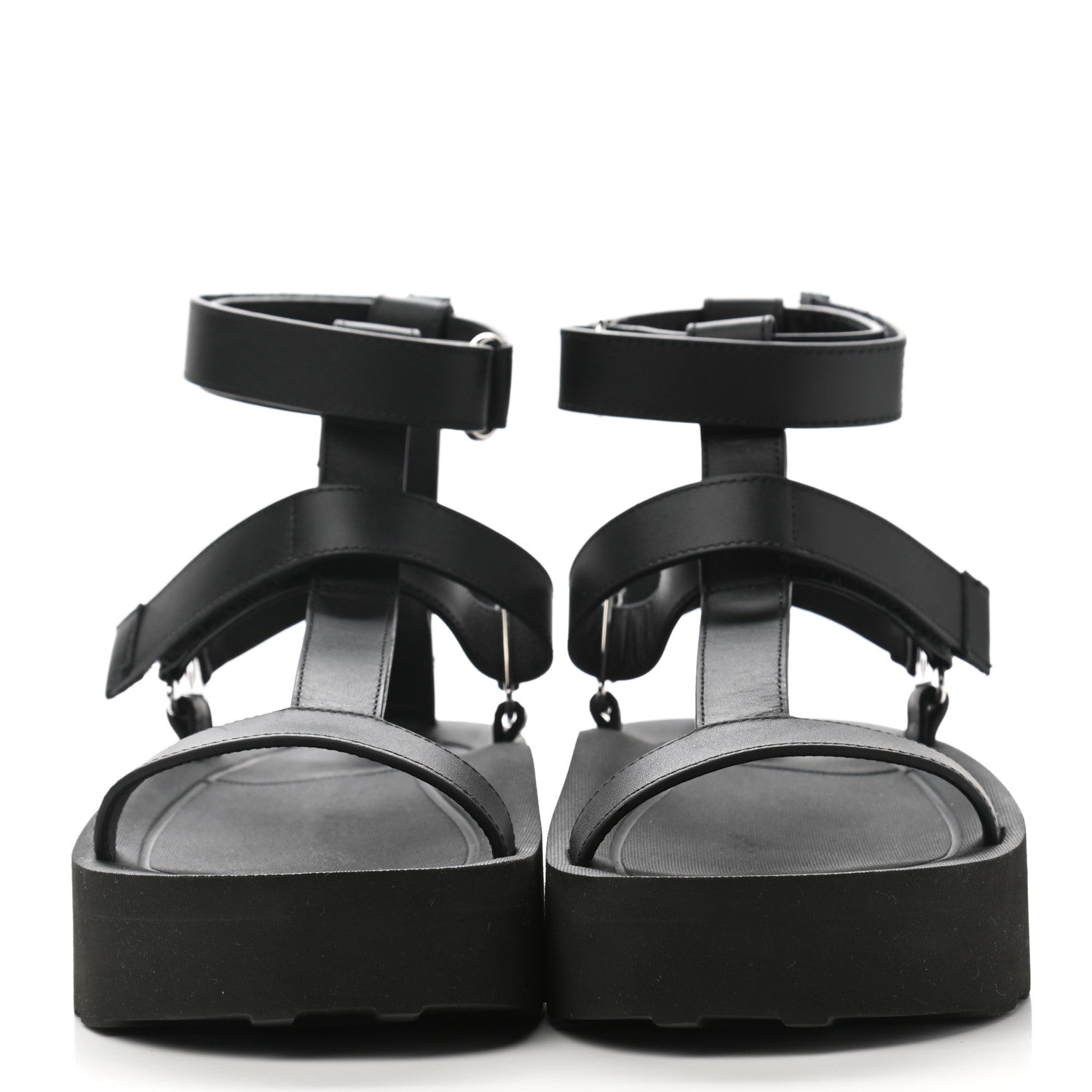 Hermes Calfskin Womens Enid Sandals 36 Black 2 of 10