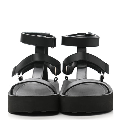 Hermes Calfskin Womens Enid Sandals 36 Black 2 of 10