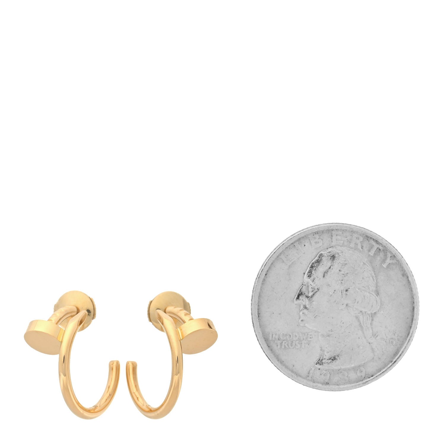 Cartier 18K Yellow Gold Juste Un Clou Hoop Earrings 3 of 5