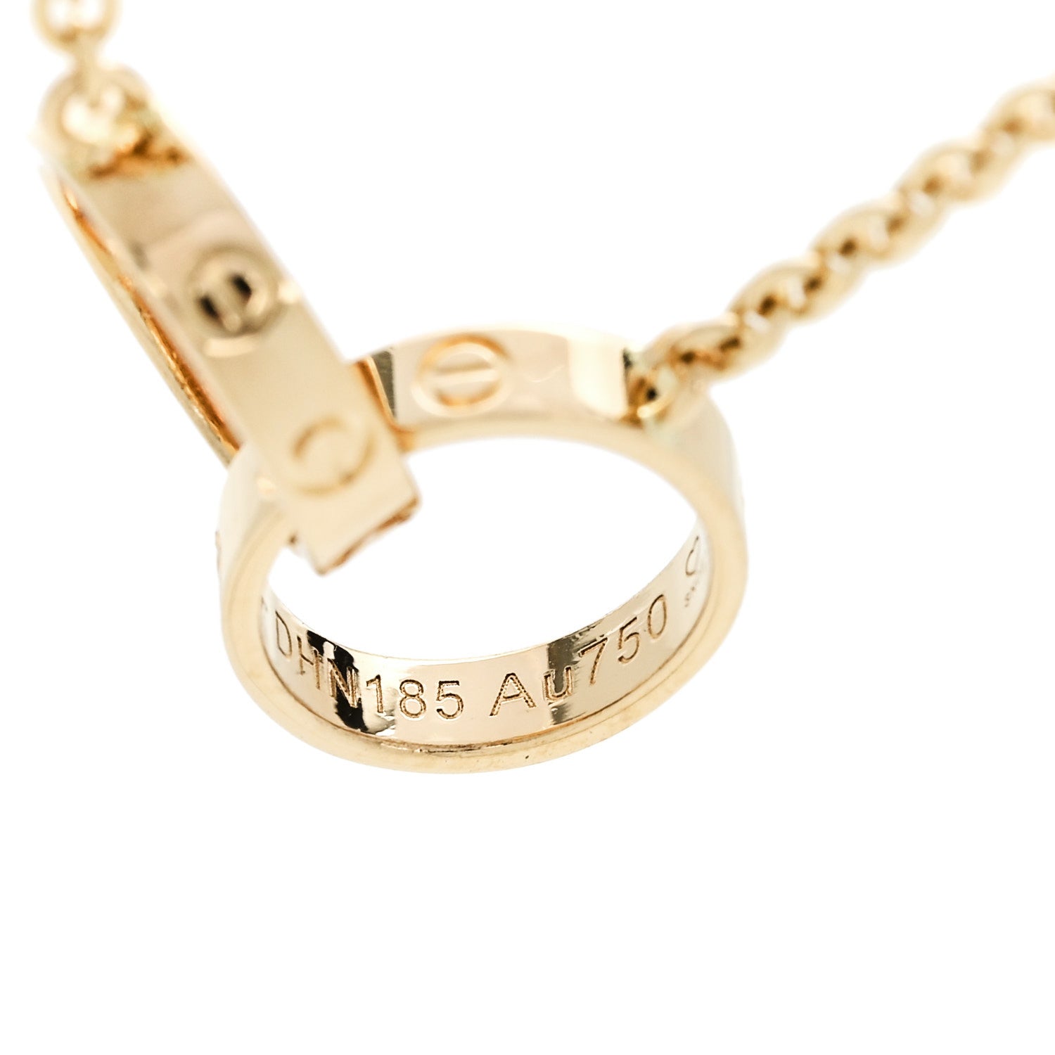 Cartier 18K Yellow Gold Interlocking LOVE Necklace 1765543