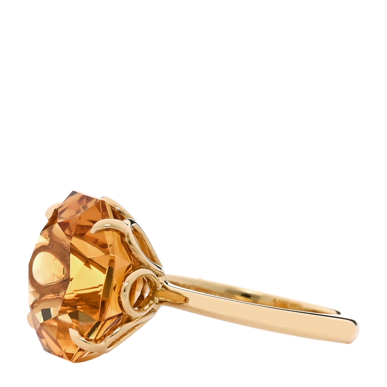 Tiffany 18K Yellow Gold Citrine Octagonal Sparklers Cocktail Ring 50 5.5 3 of 5