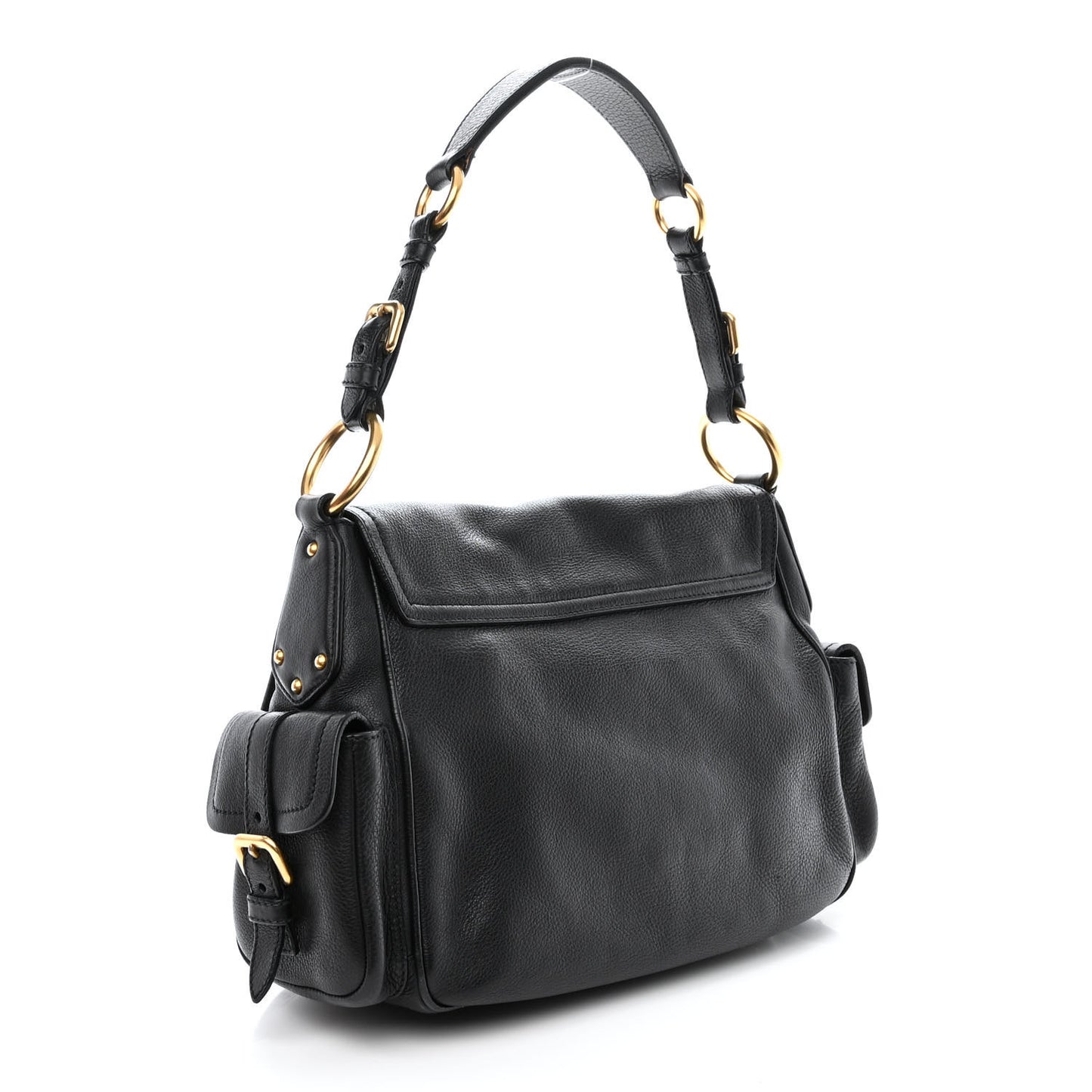 Vitello Daino Antik houlder Bag Black