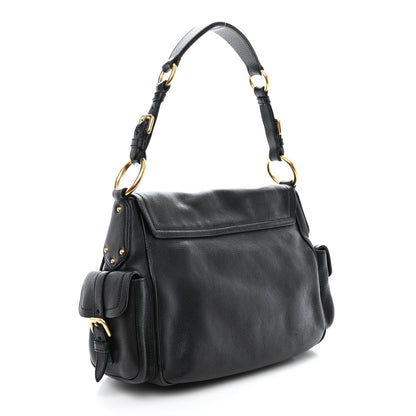 Prada Vitello Daino Antik houlder Bag Black 3 of 13