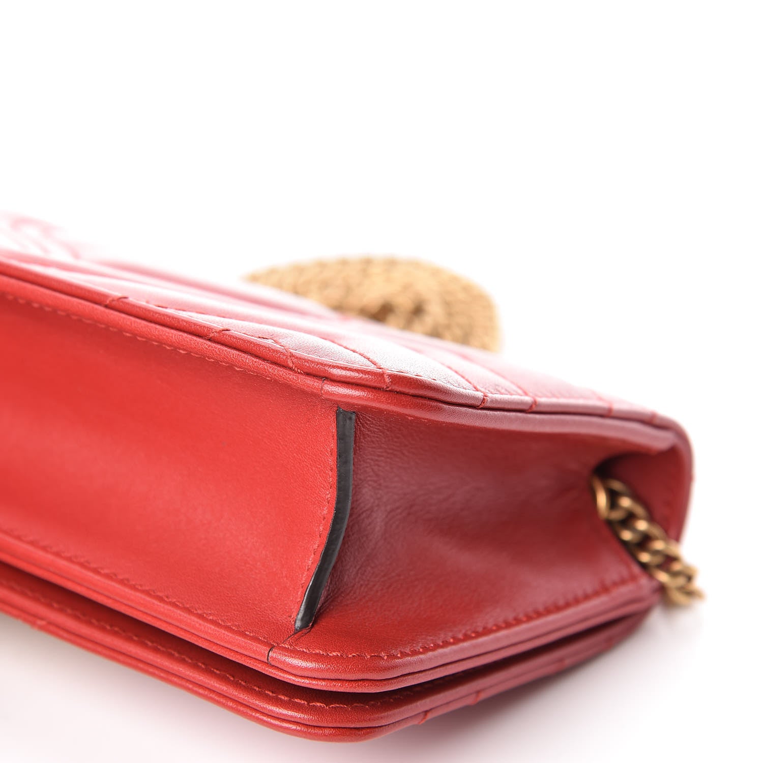 Gucci Calfskin Matelasse GG Marmont Mini Bag Hibiscus Red 10 of 11